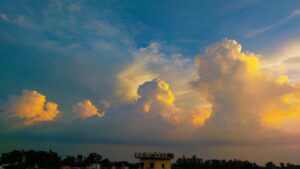 Golden clouds in the warm evening sky - best landscape photography and scenic natural photography